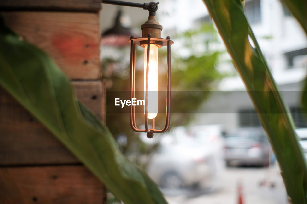 Close-up of illuminated light bulb