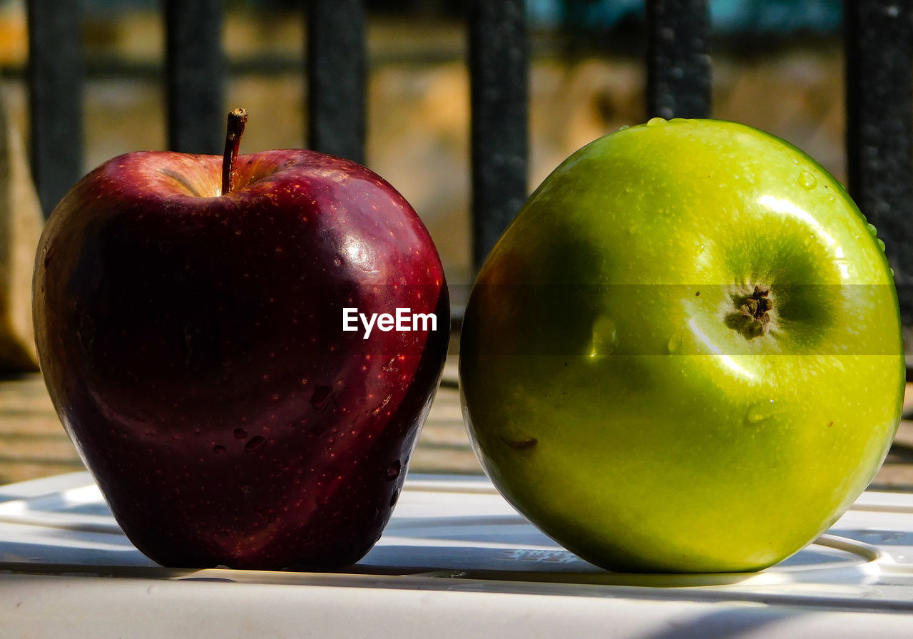 Close-up of apple on table