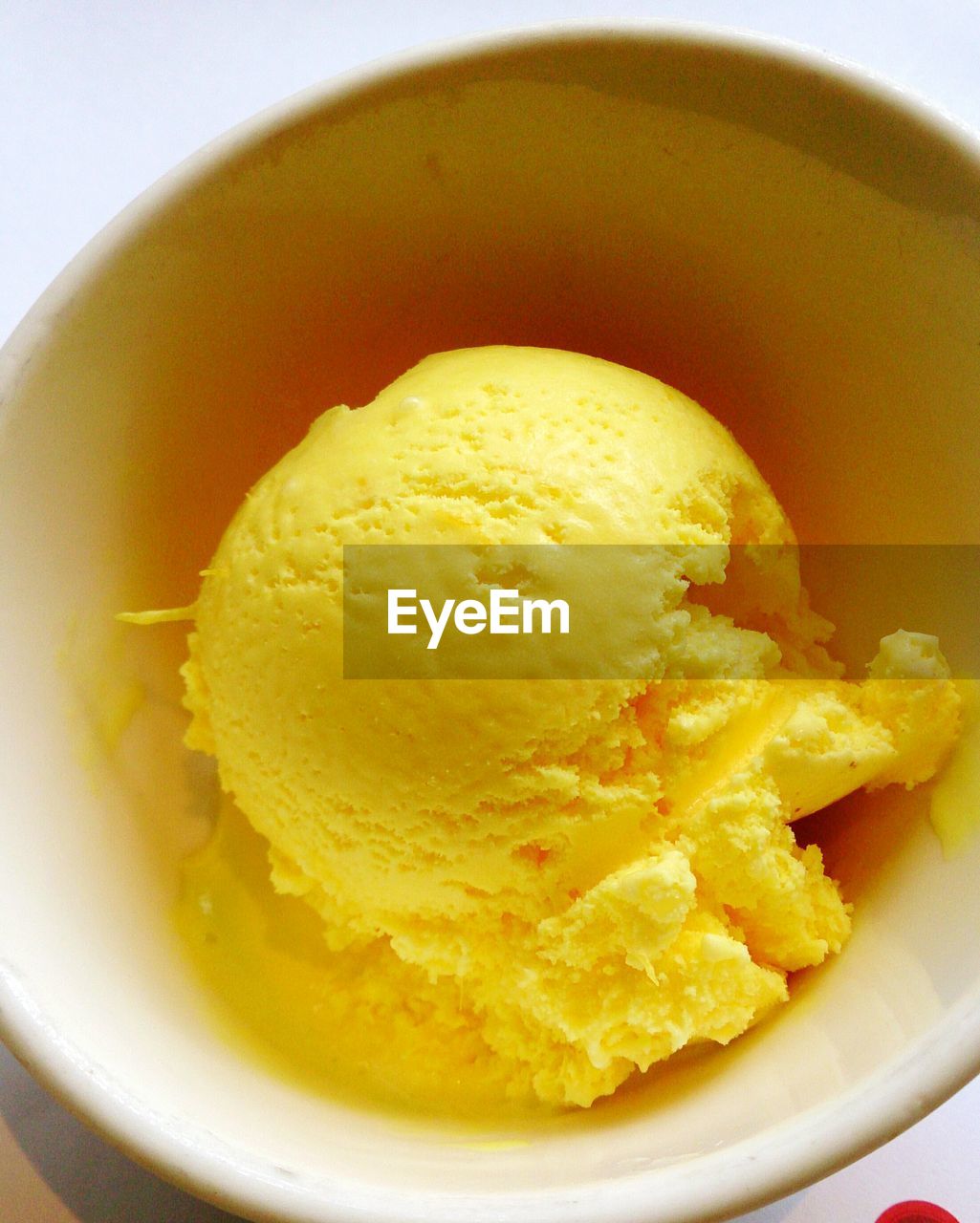 High angle view of ice cream in bowl