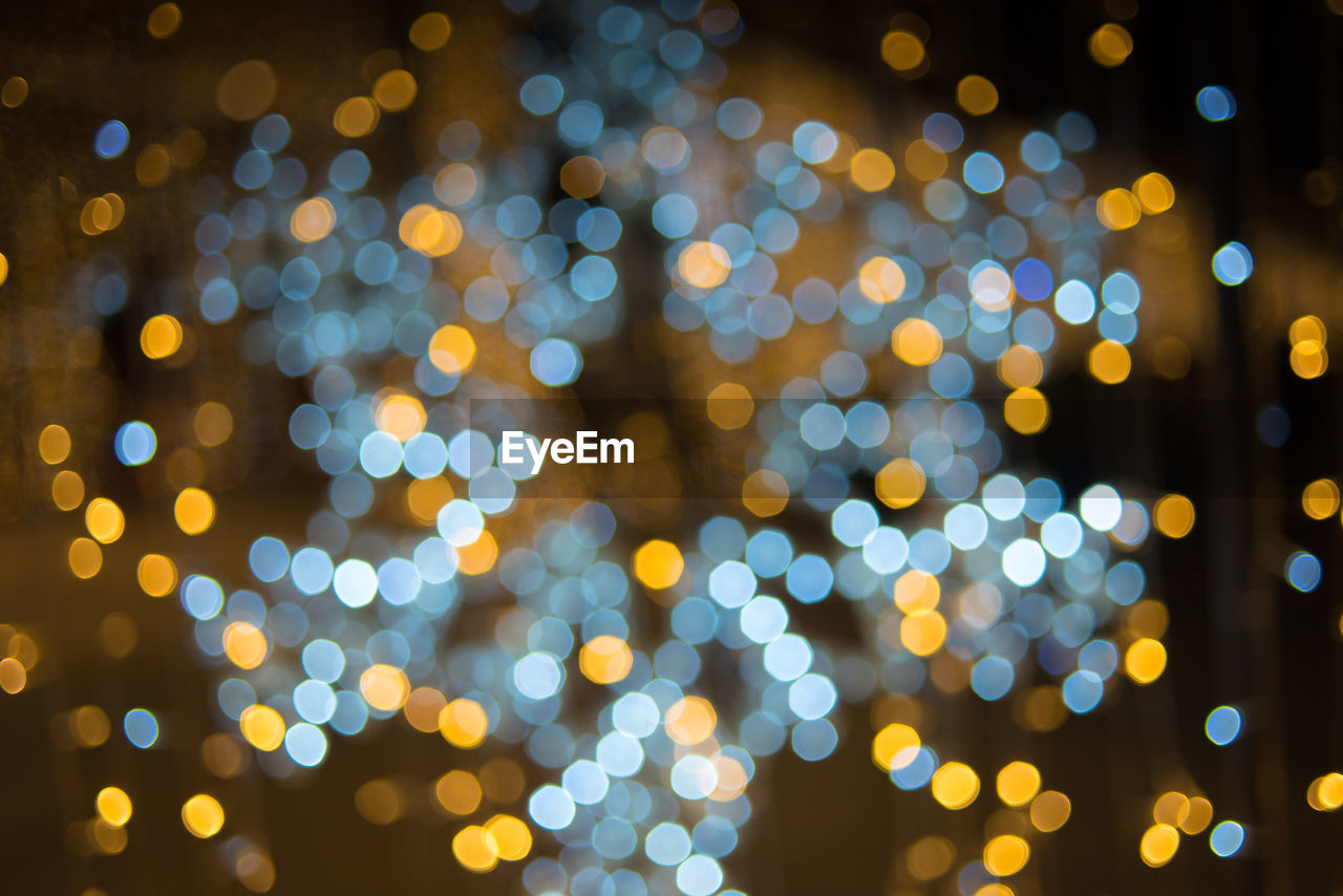 Defocused image of illuminated lights