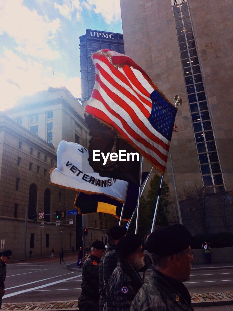 WOMAN WITH UMBRELLA FLAG