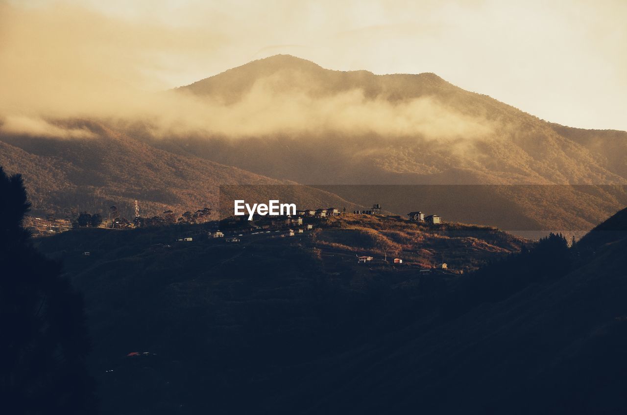 Scenic view of mountains against sky