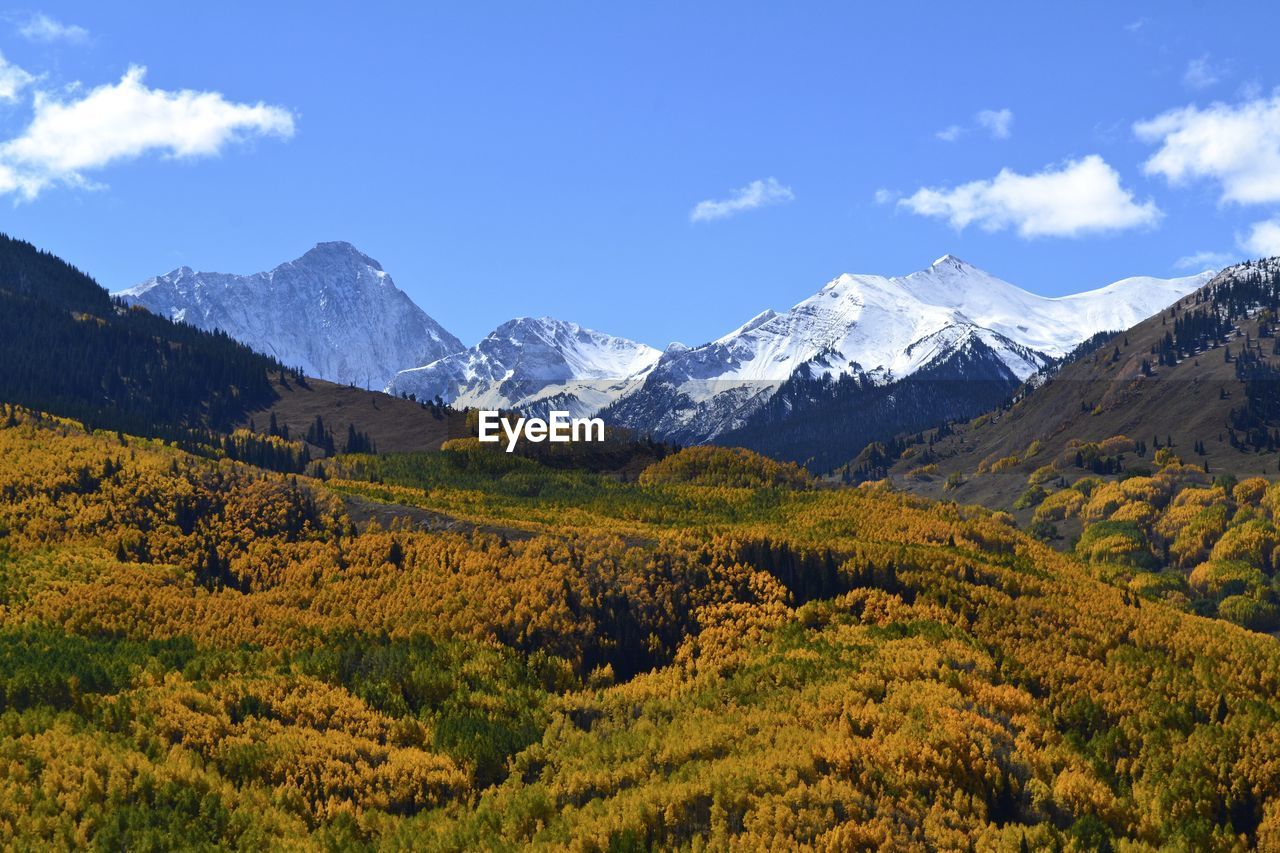 Scenic view of mountains against sky