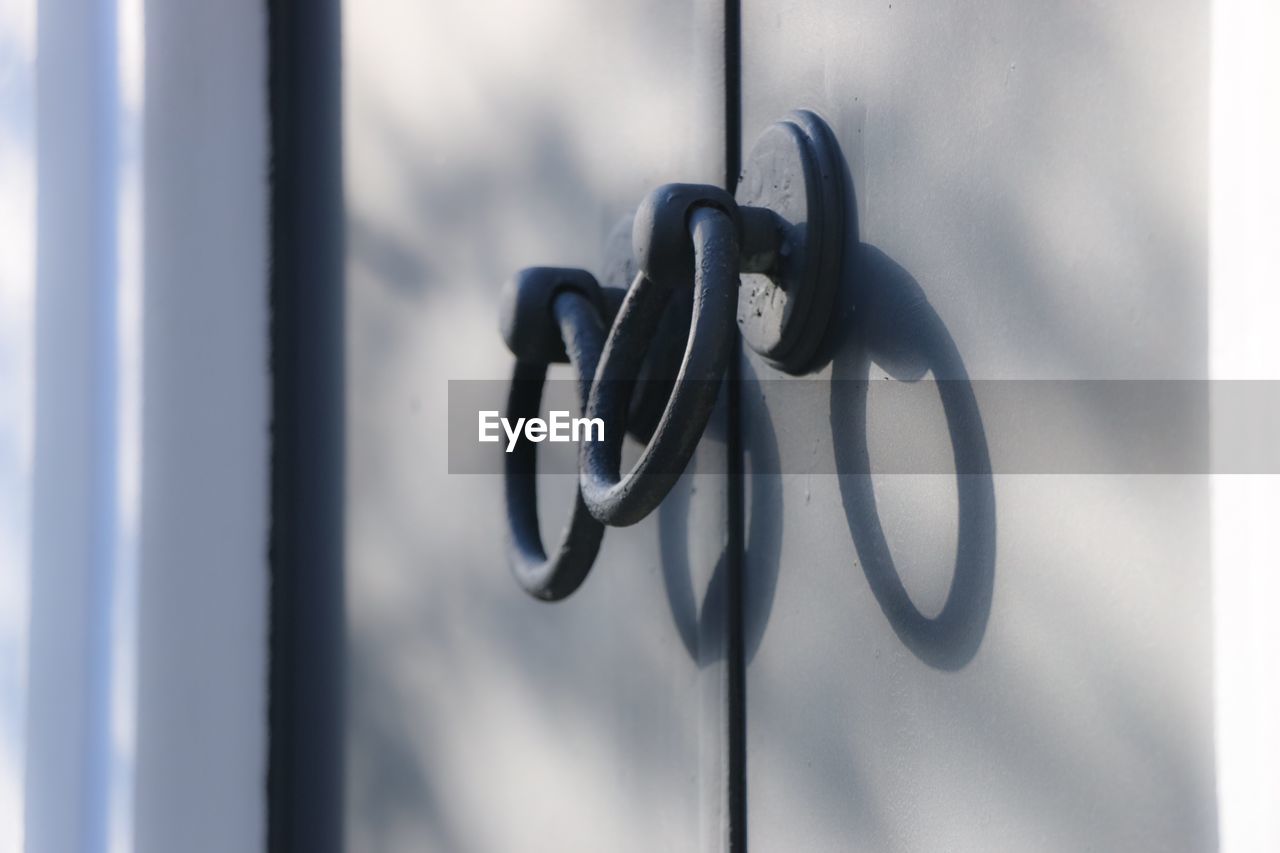 View of metallic door knocker