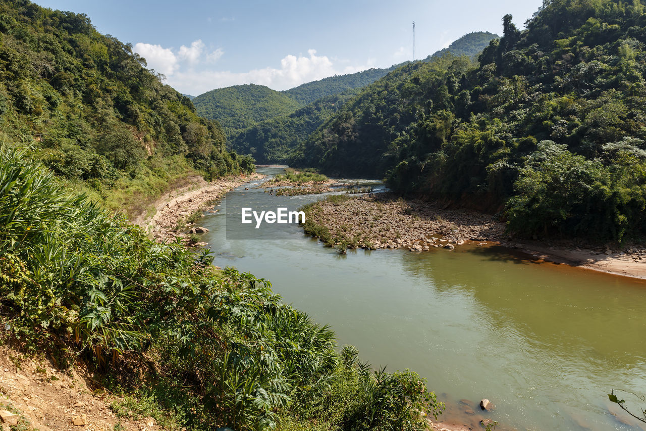 SCENIC VIEW OF RIVER BY TREES AGAINST SKY