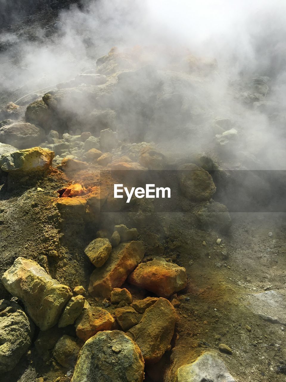 AERIAL VIEW OF ROCKS IN THE WATER