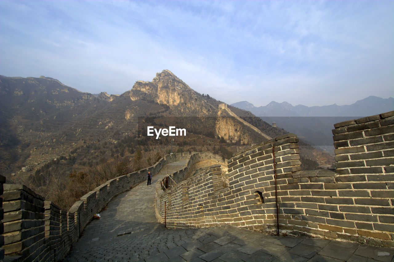 Scenic view of the great wall of china