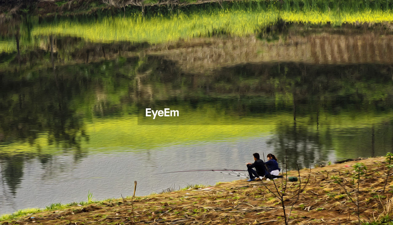 PEOPLE ON LAKE