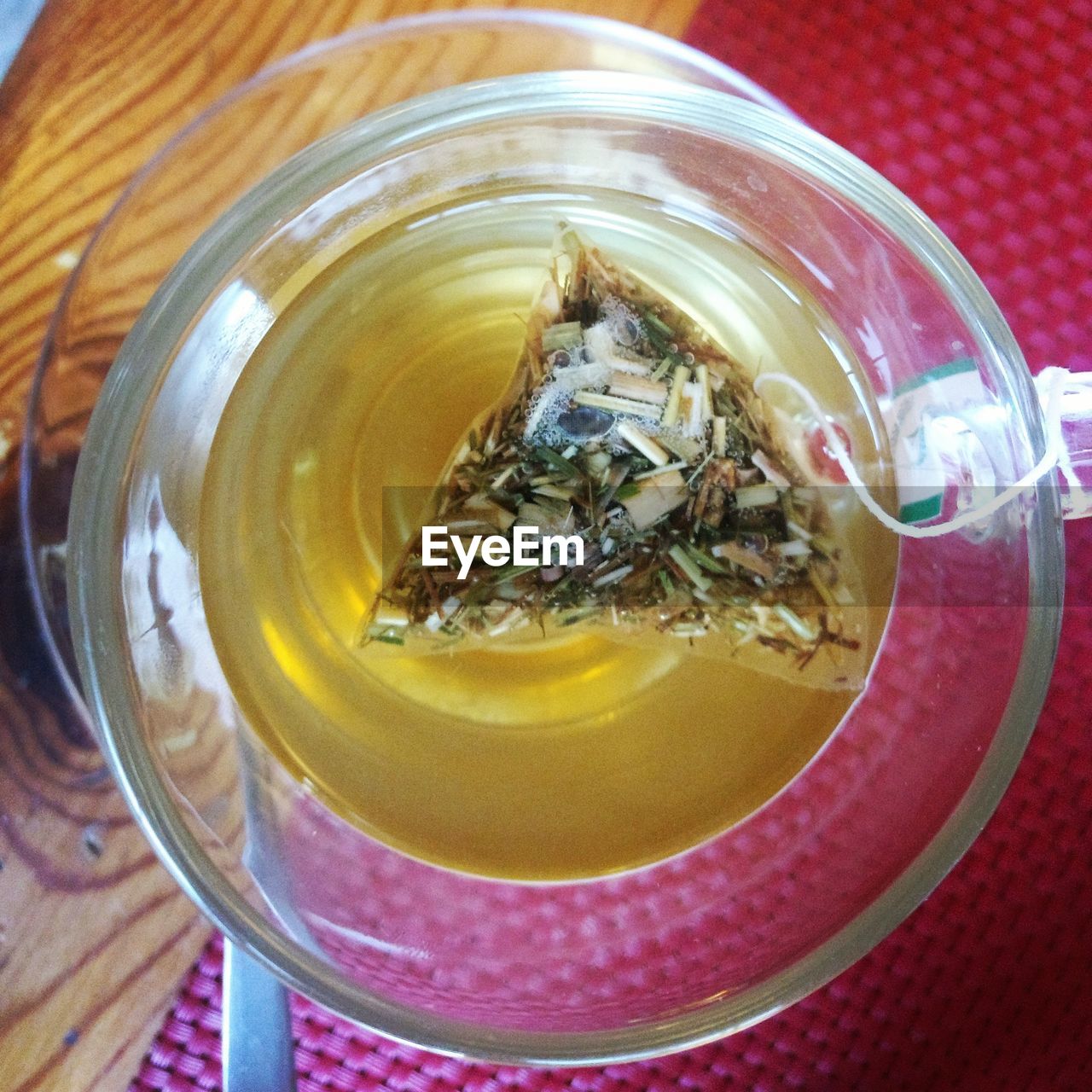 Directly above shot of herbal tea on table