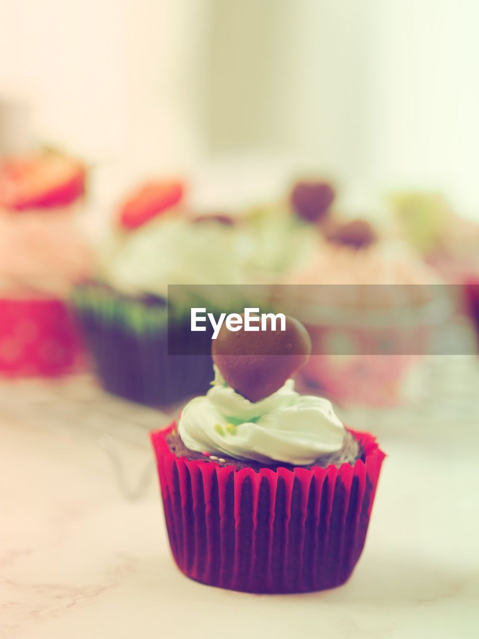 Close-up of cupcakes on table