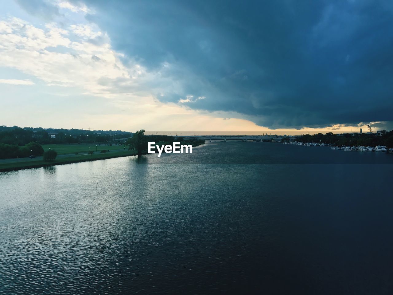 Scenic view of river against sky