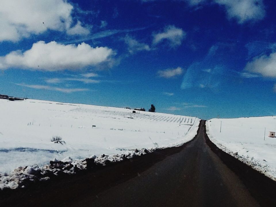 VIEW OF SNOW COVERED LANDSCAPE