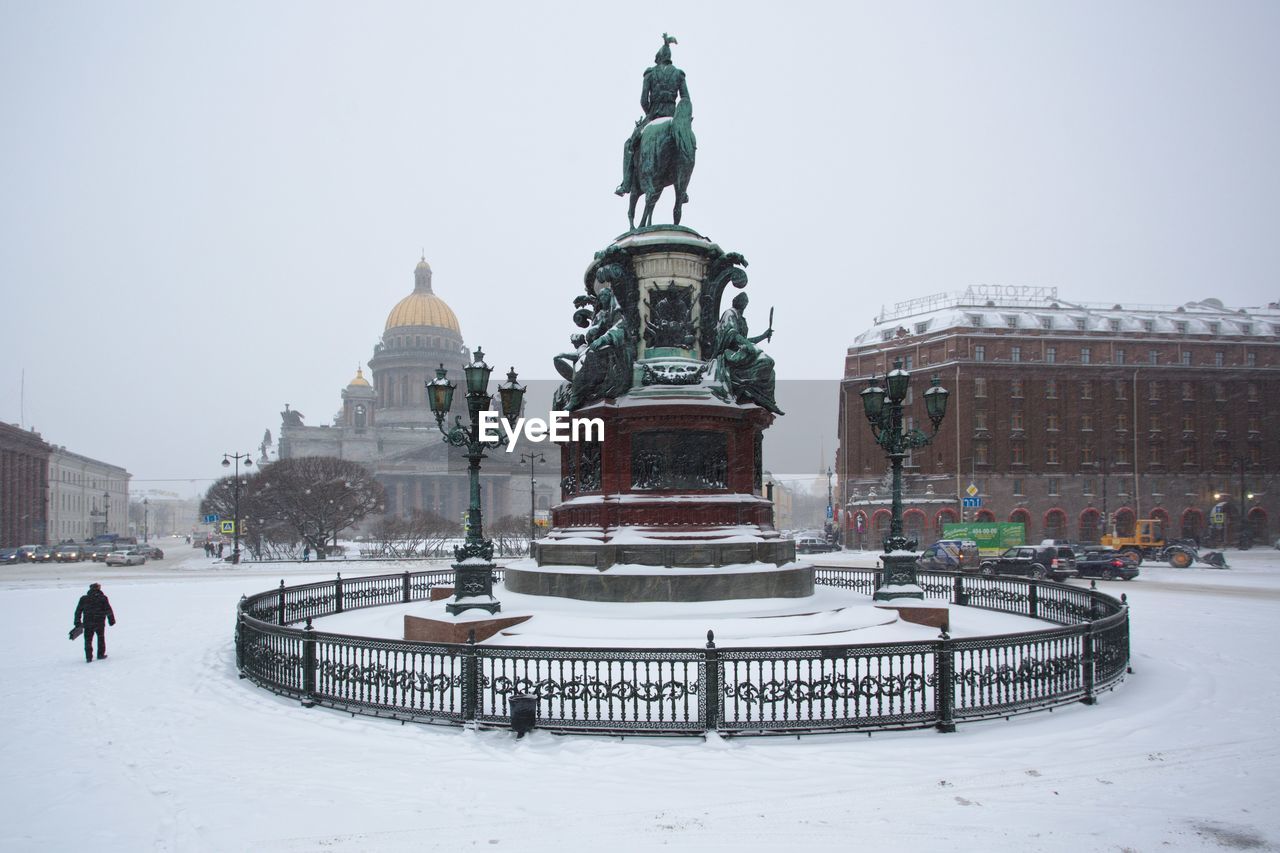 Monument to nicholas i at saint isaac square in city
