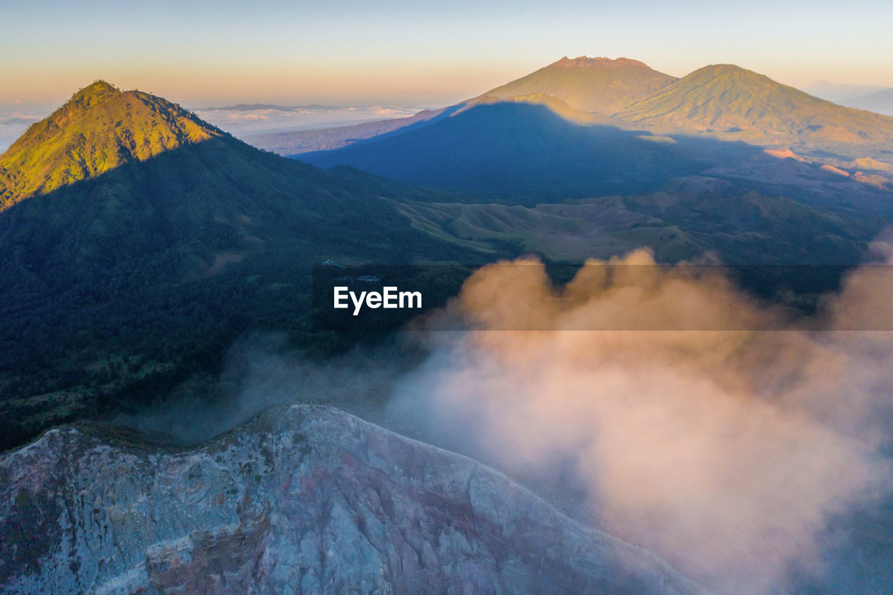 High angle view of volcanic landscape