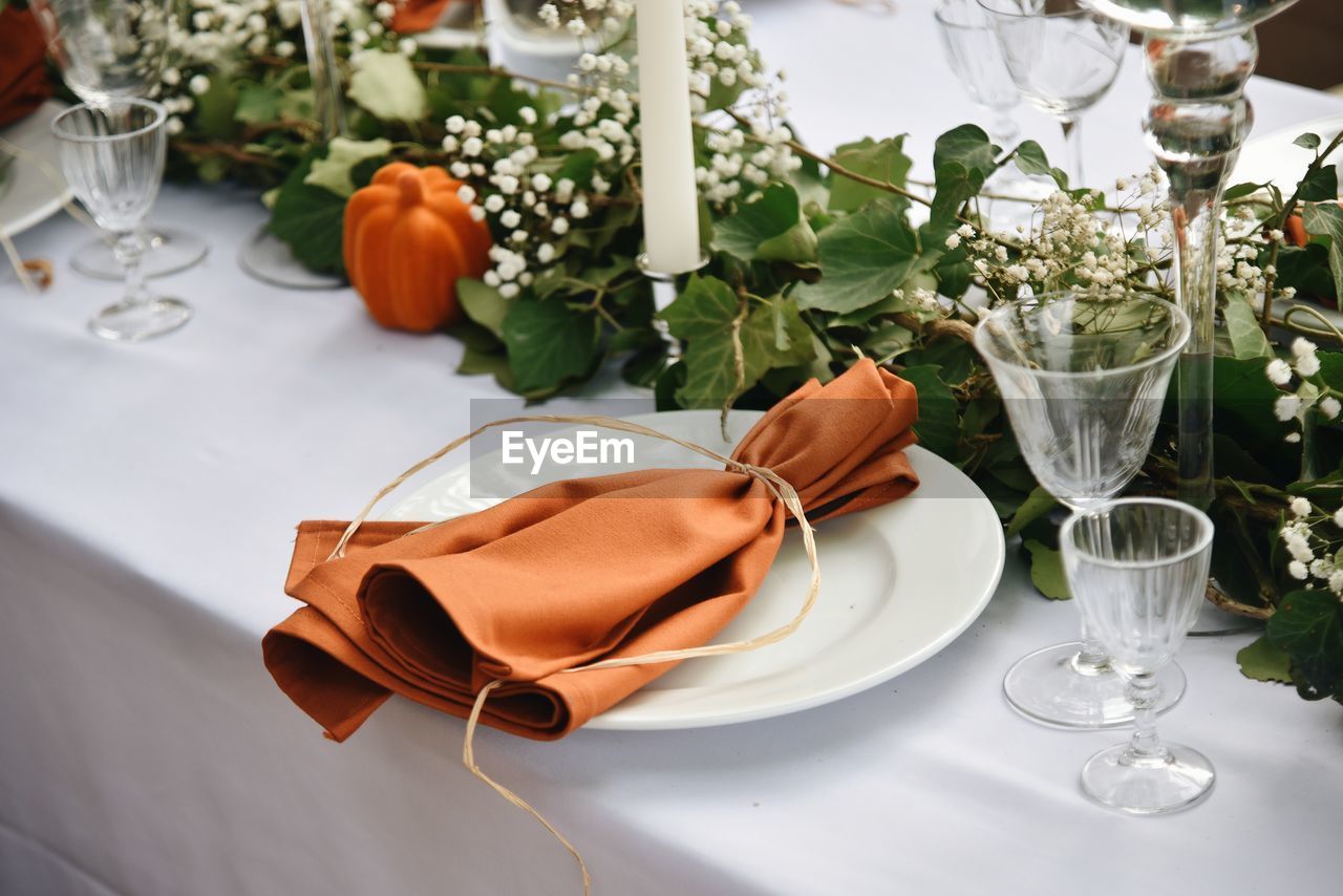 Close-up of table setting 