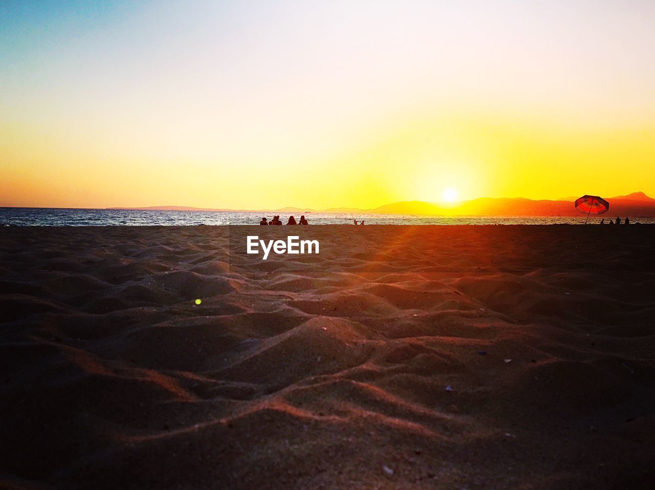 Scenic view of sunset over sea