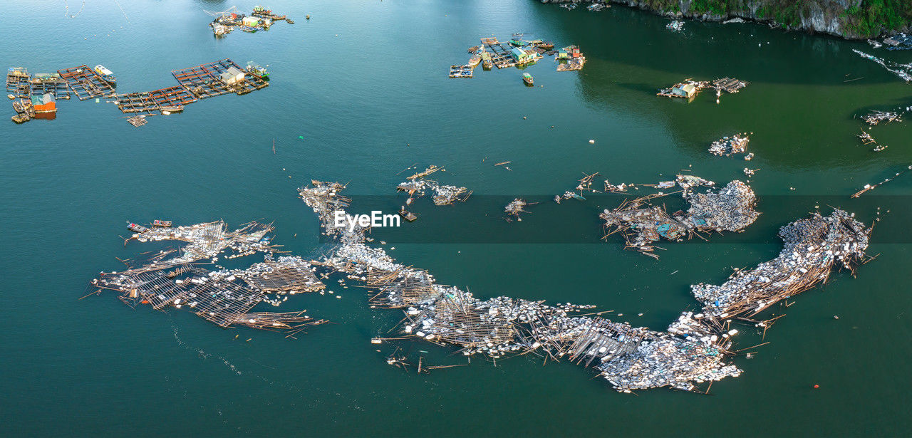 high angle view of bay