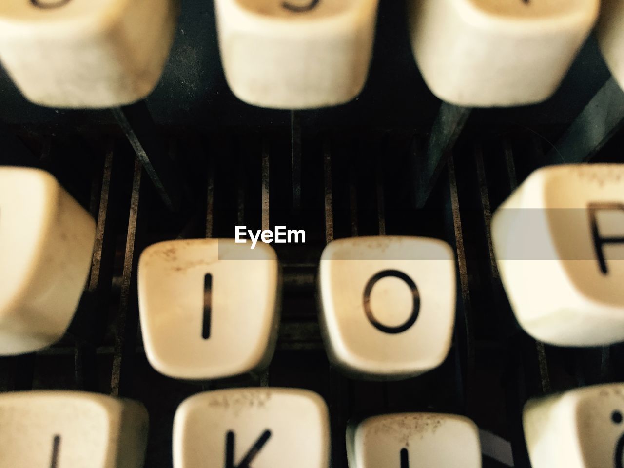 Close-up of typewriter keys