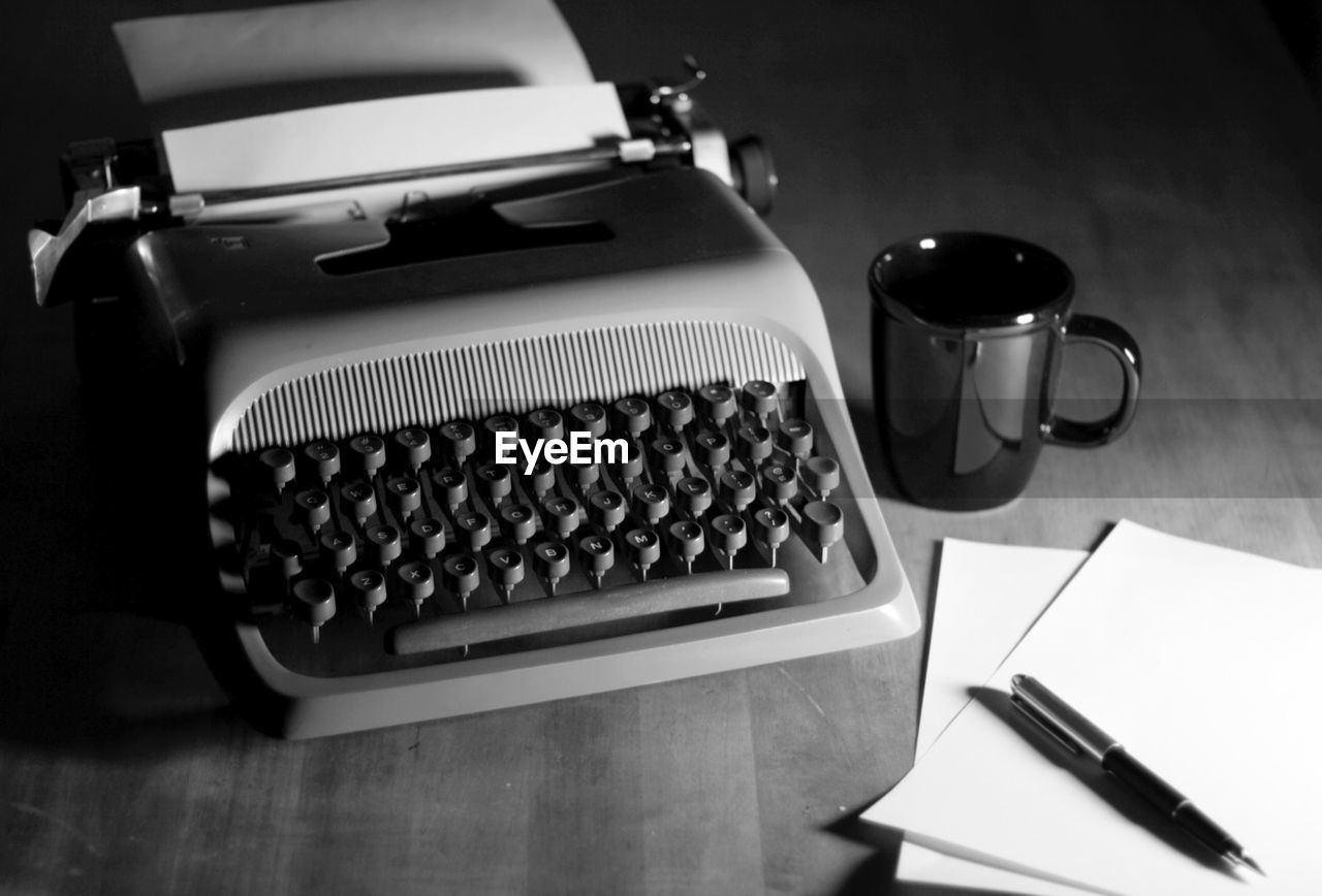 Close-up of objects on table