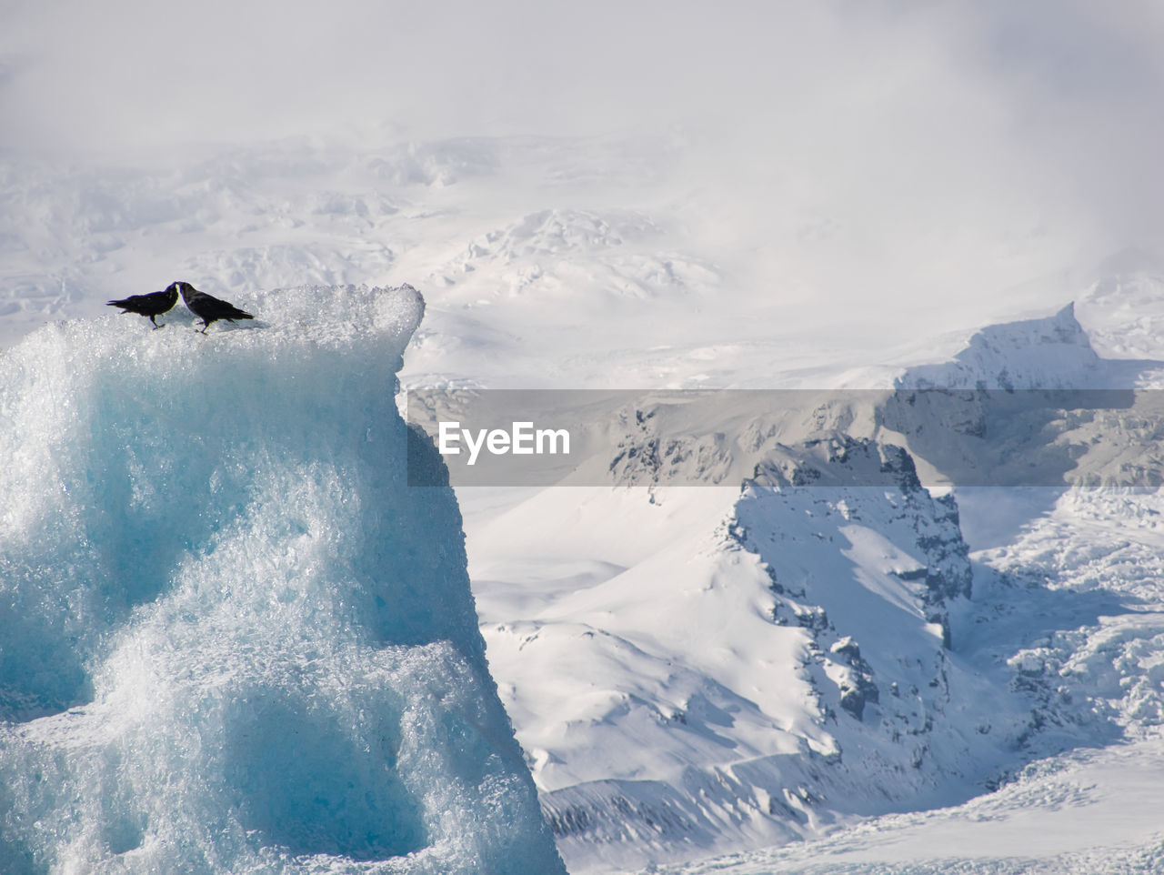 AERIAL VIEW OF SNOWCAPPED MOUNTAINS AGAINST SKY