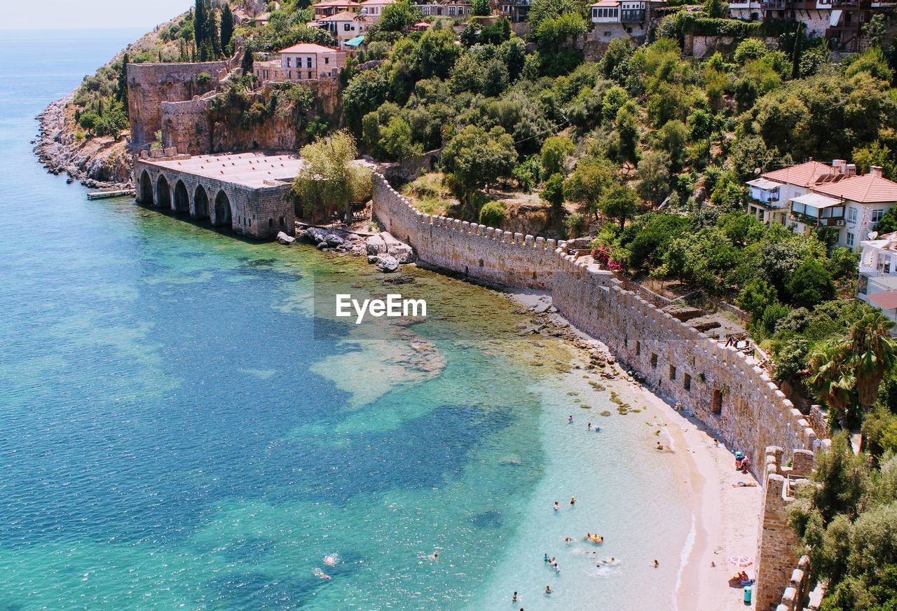 High angle view of beach