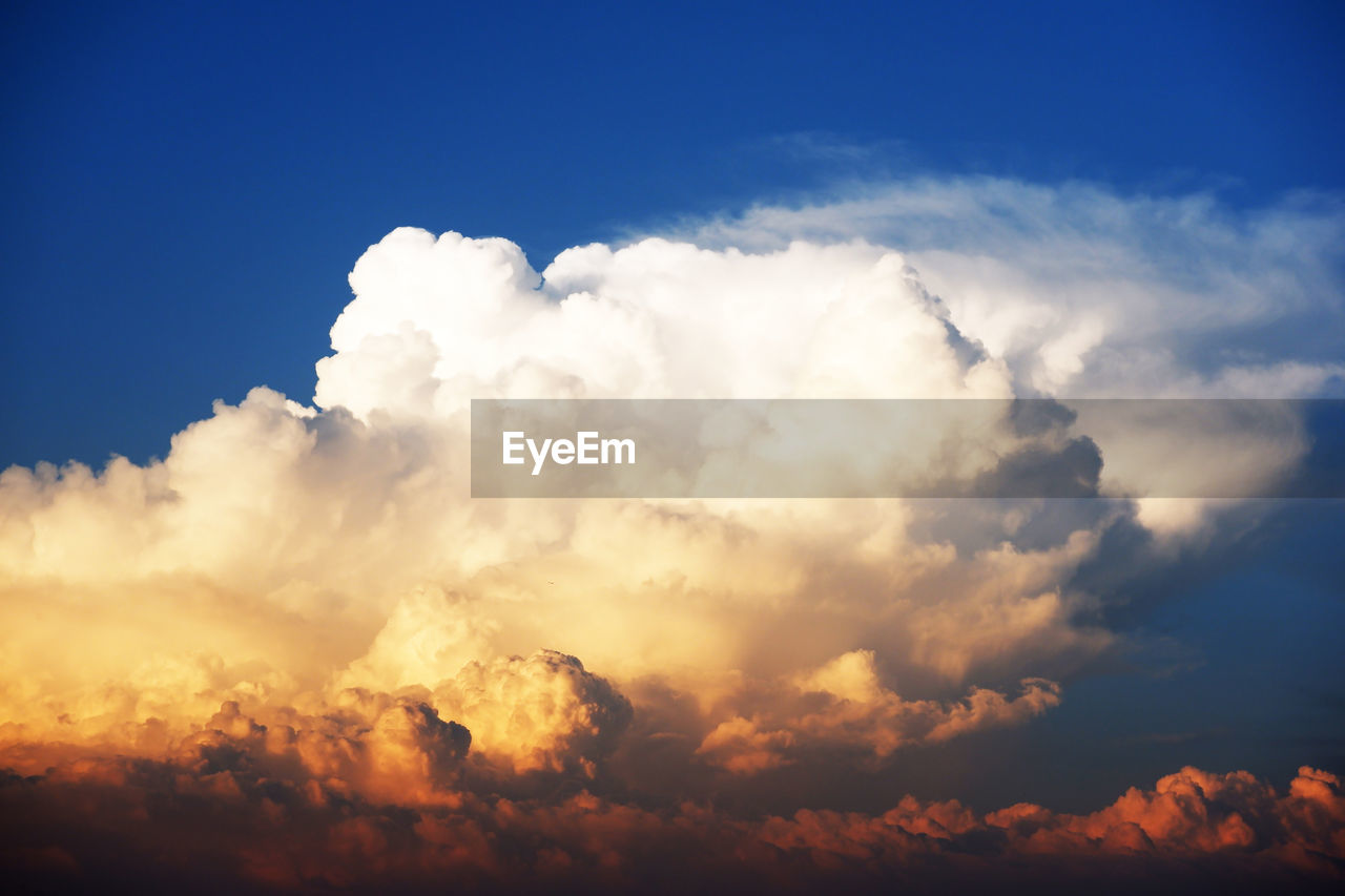 Low angle view of clouds in sky during sunset