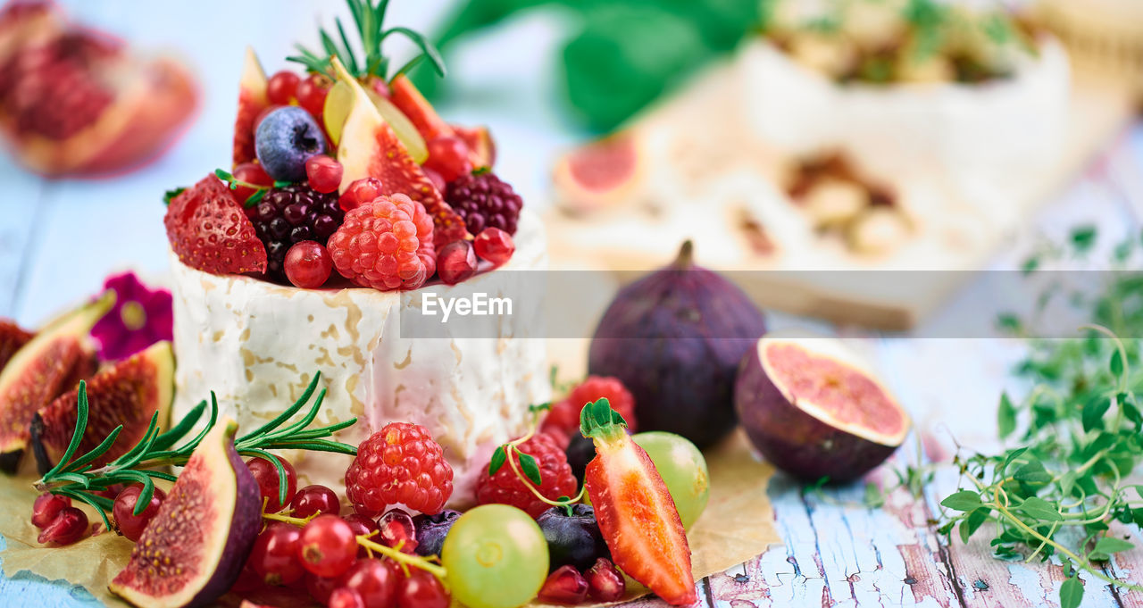 Close-up of fruits on table