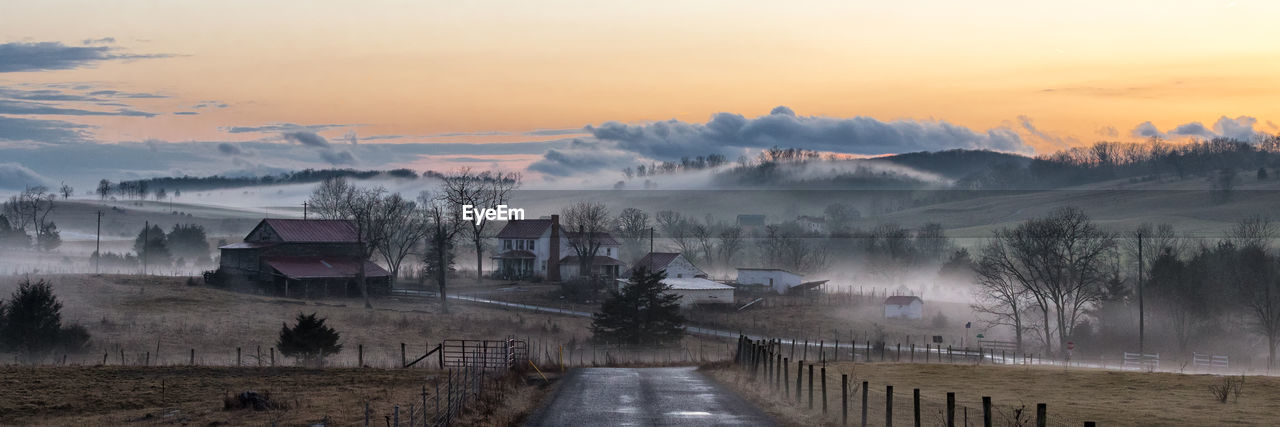 Panorama image near Staunton, VA just after a thunderstorm at the end of the day. Foggy landscape in rolling hills. Taken in February 2016 Pastels In The Sky Landscape Outdoors Virginia Rolling Landscape Hills Foggy Day Sunset #sun #clouds #skylovers #sky #nature #beautifulinnature #naturalbeauty #photography #landscape