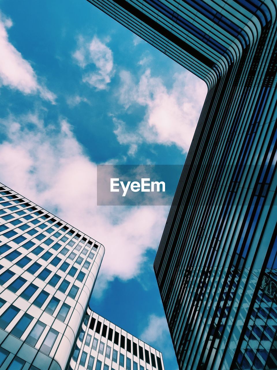 low angle view of modern building against sky