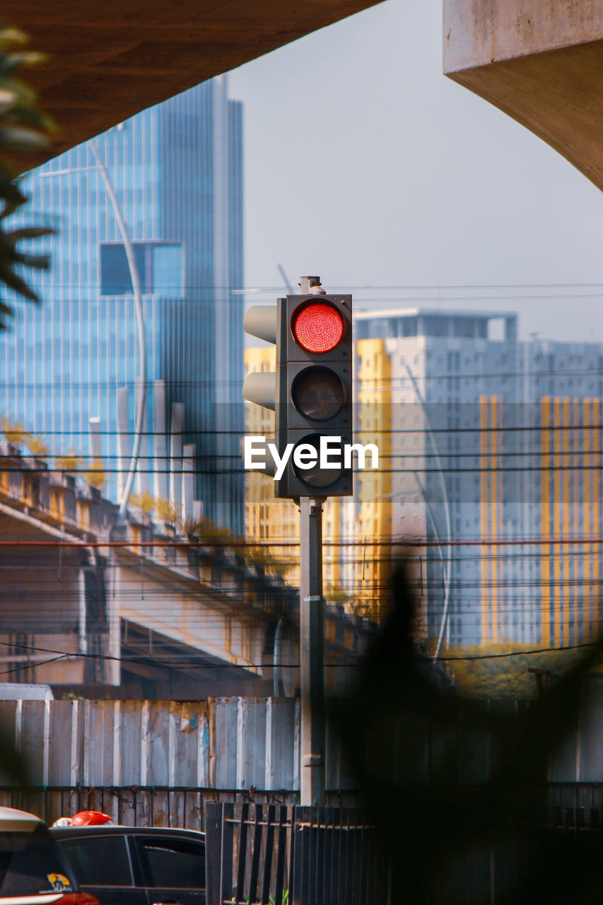 Blurred motion of car on road in city