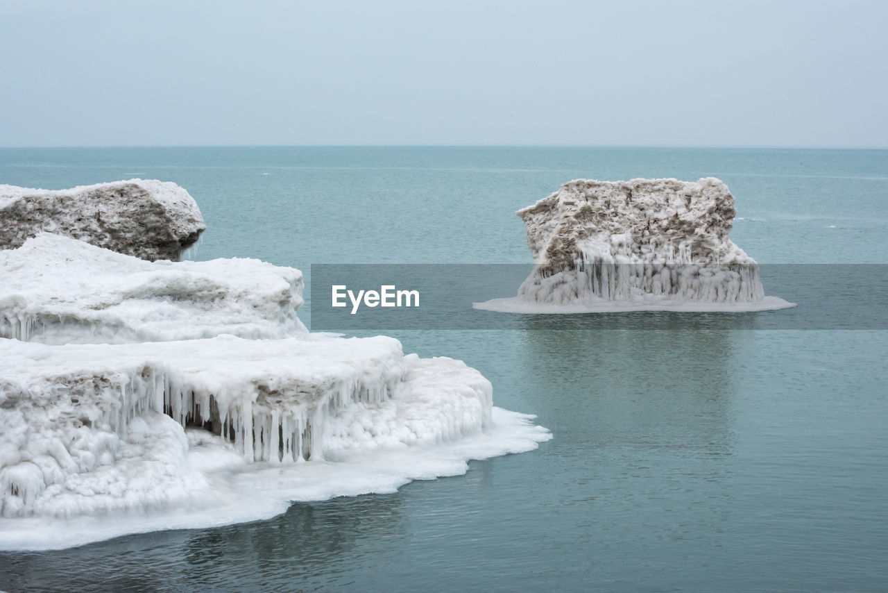 Winter freeze along lake michigan