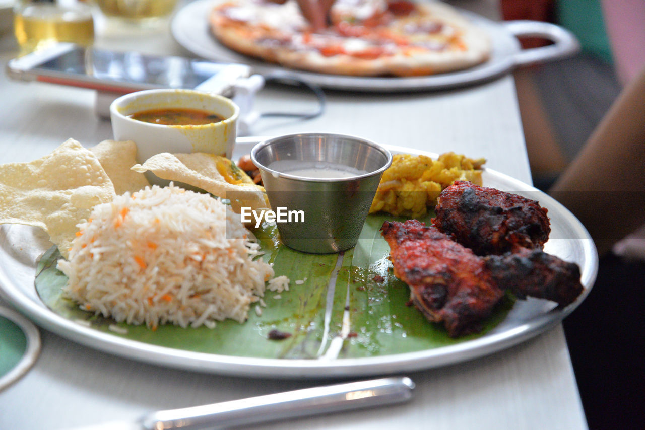 CLOSE-UP OF MEAL SERVED IN PLATE