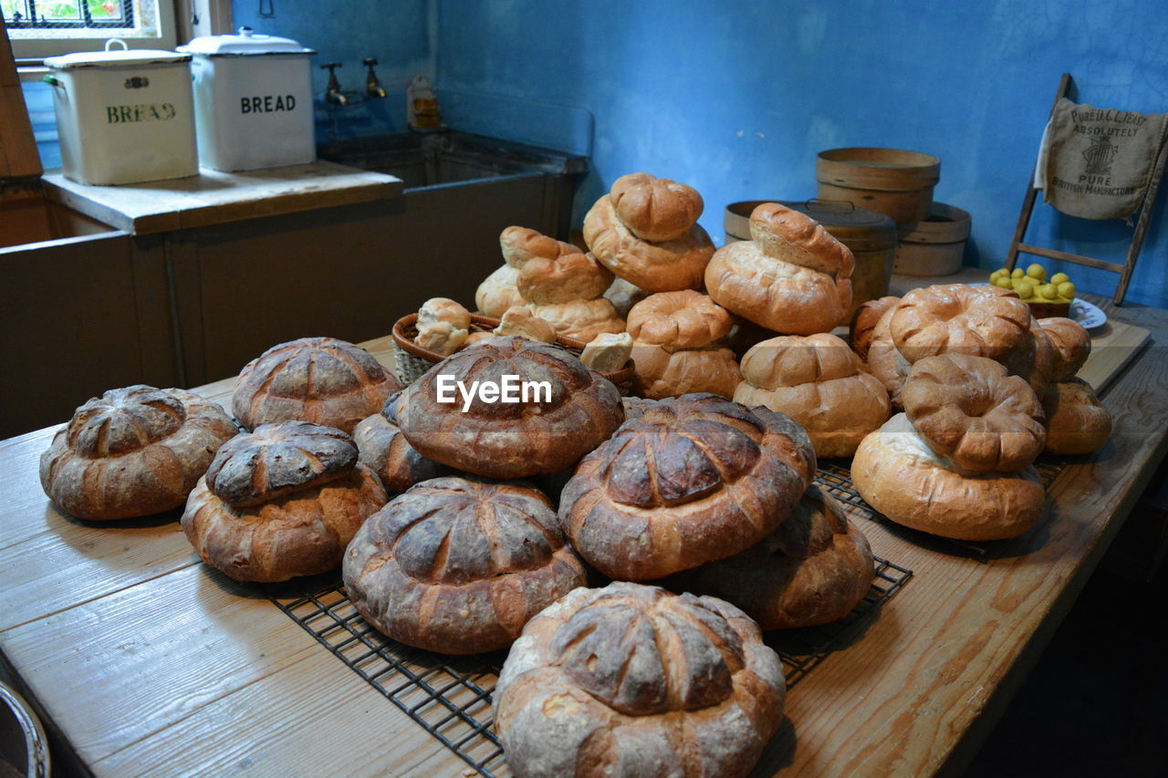 Close-up of bread on table