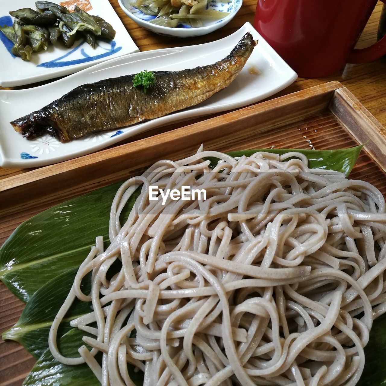 Close-up of noodles on table