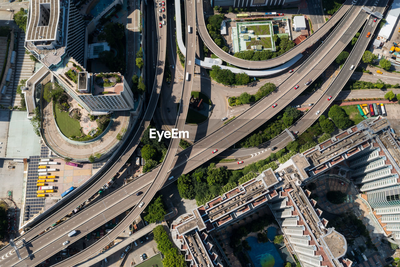 HIGH ANGLE VIEW OF ELEVATED ROAD