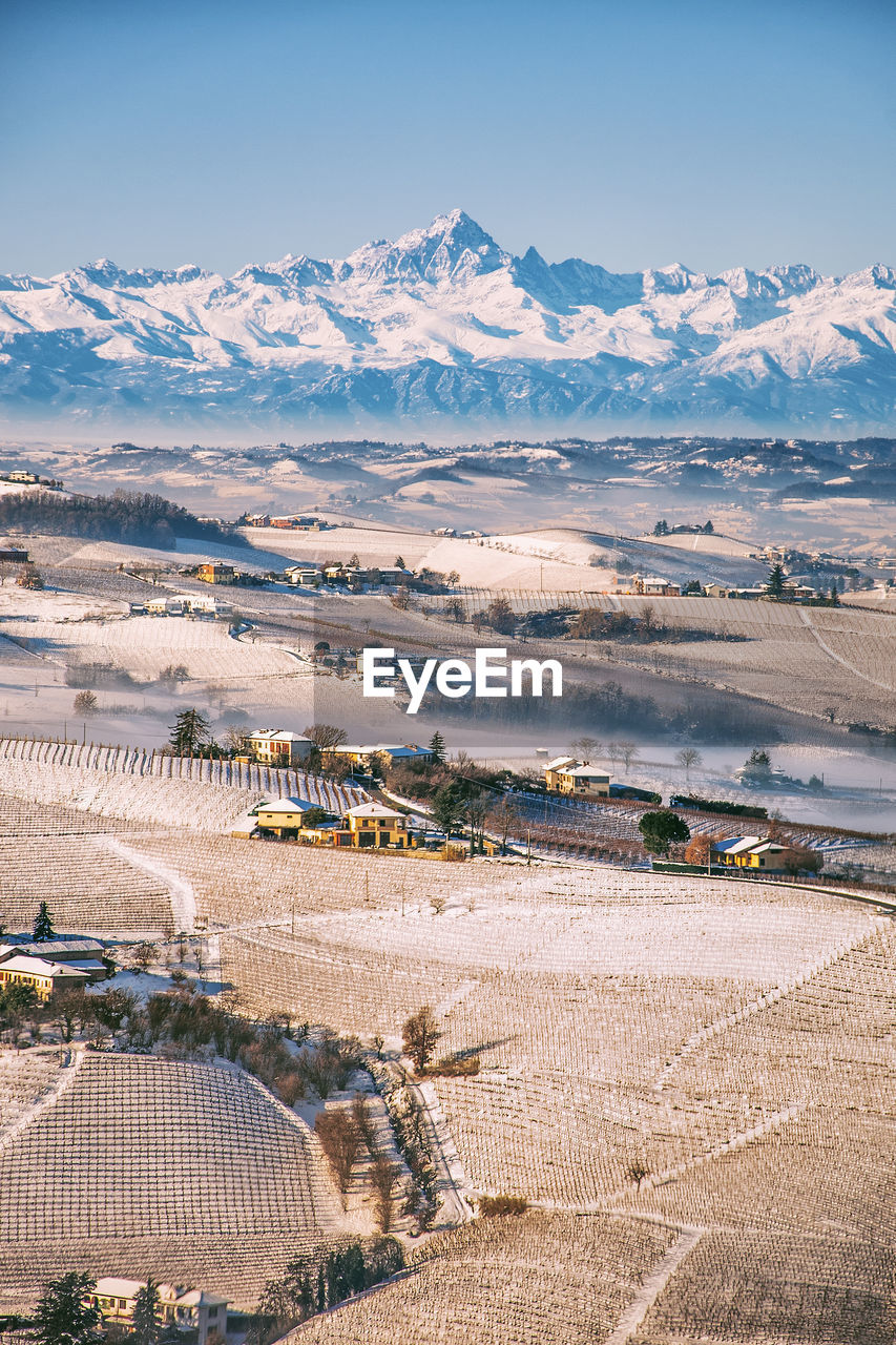 Alps and monviso mountain