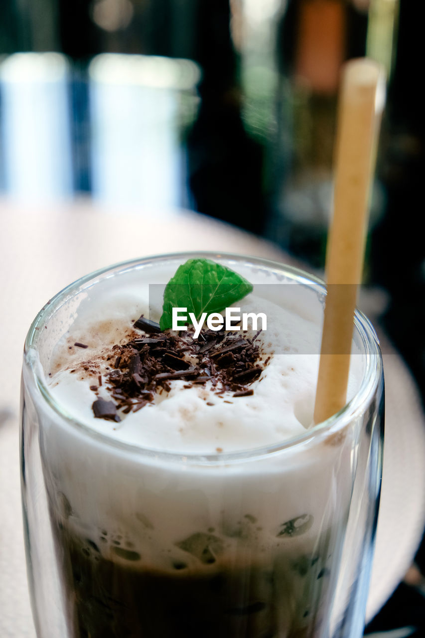 Close-up of drink on table