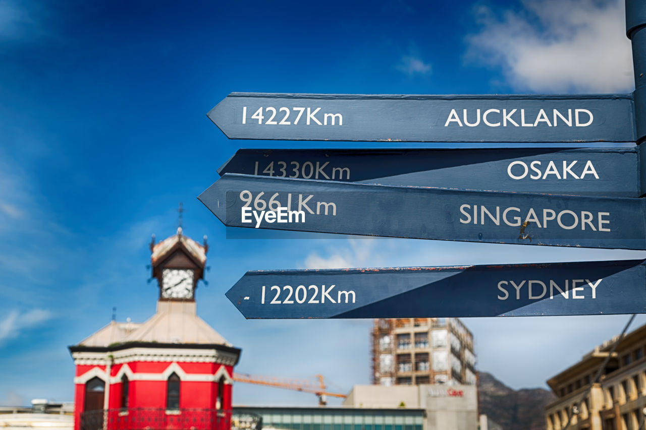 LOW ANGLE VIEW OF INFORMATION SIGN ON BUILDING