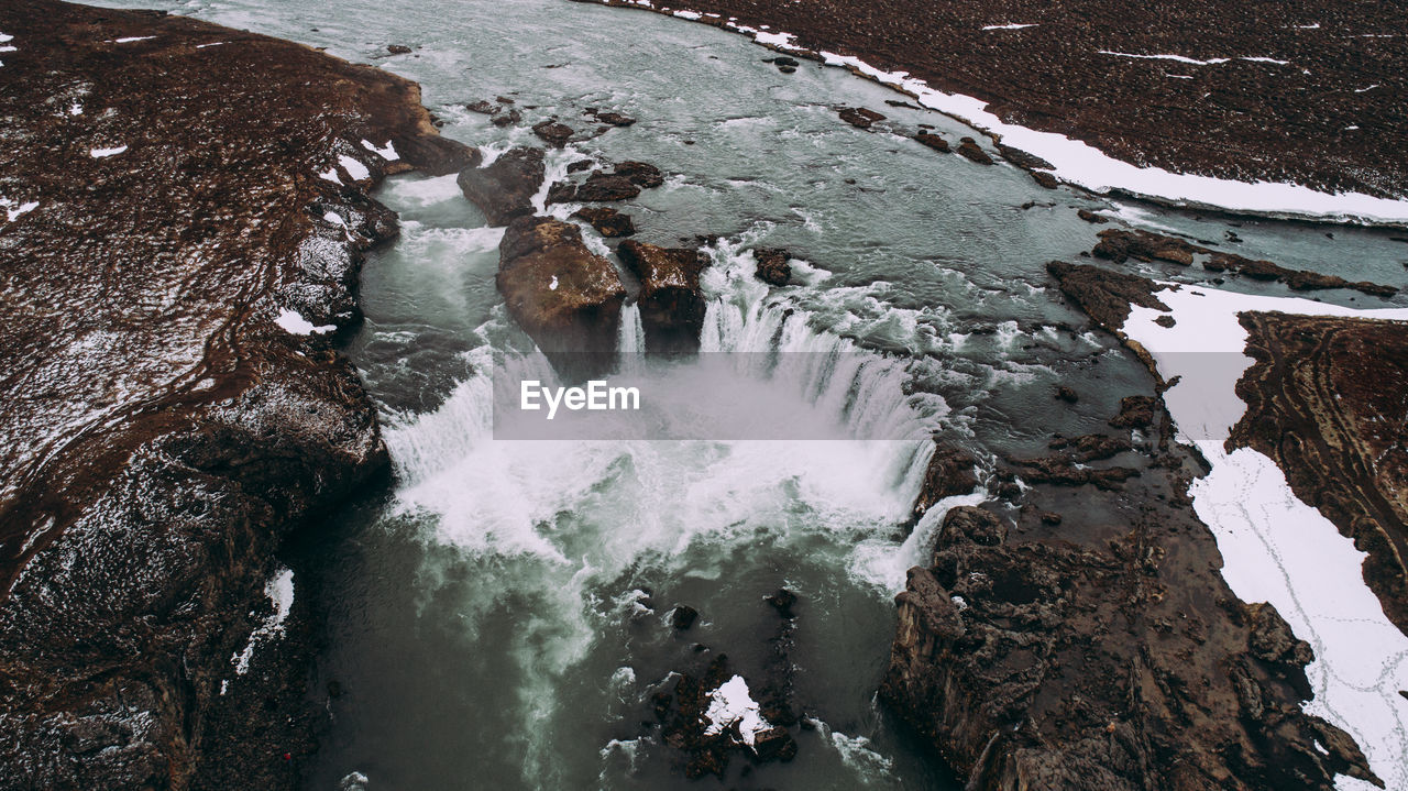 Scenic view of waterfall