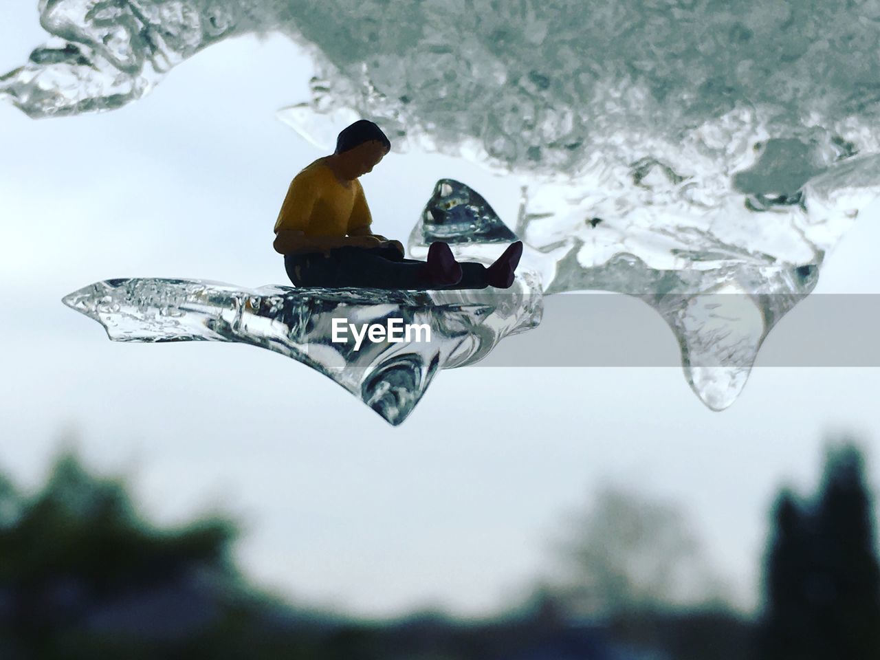 Close-up of figurine on ice