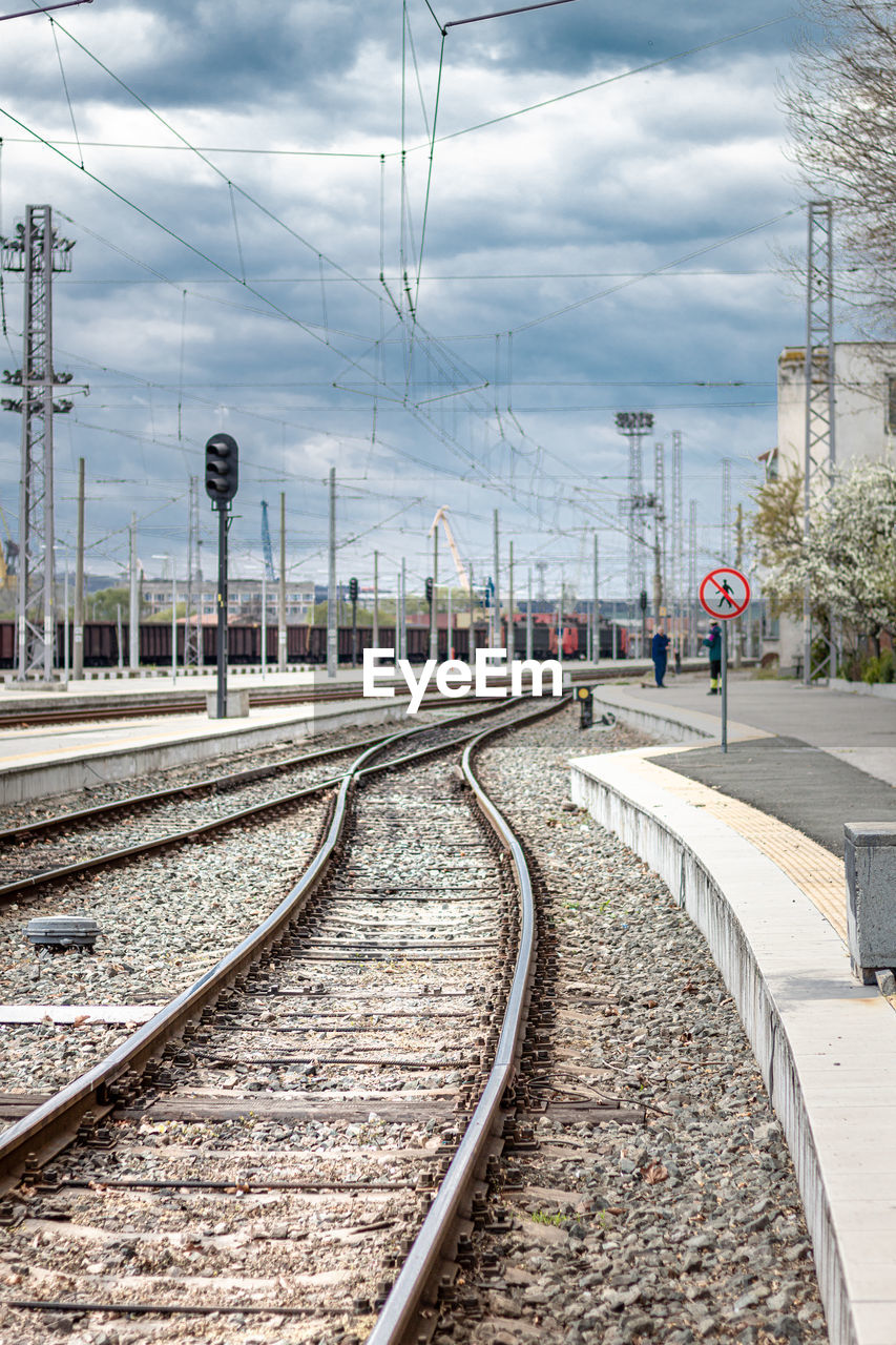 Railroad tracks against sky