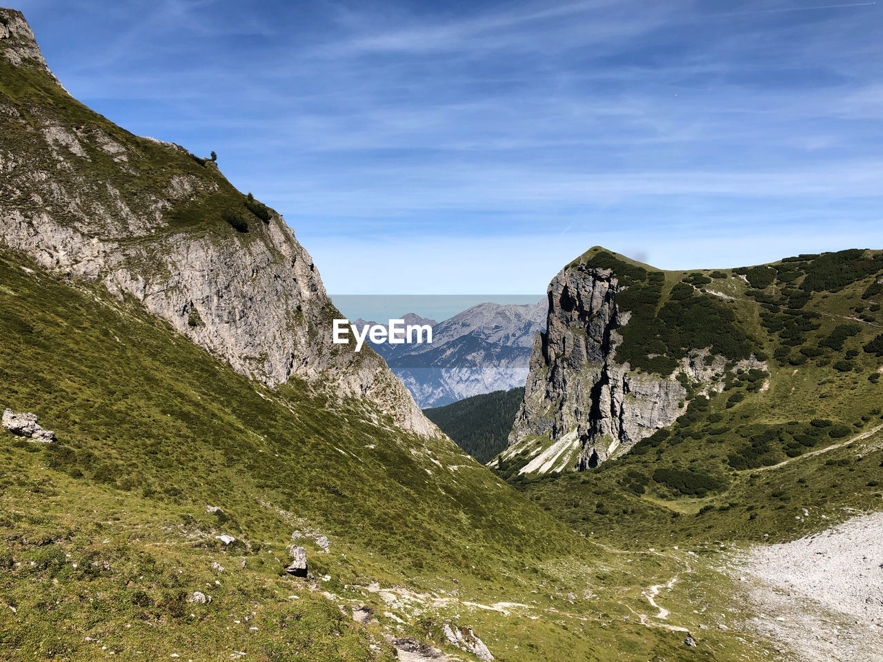 Scenic view of mountains against sky