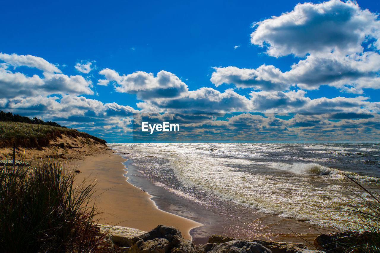 SCENIC VIEW OF SEA AGAINST BLUE SKY