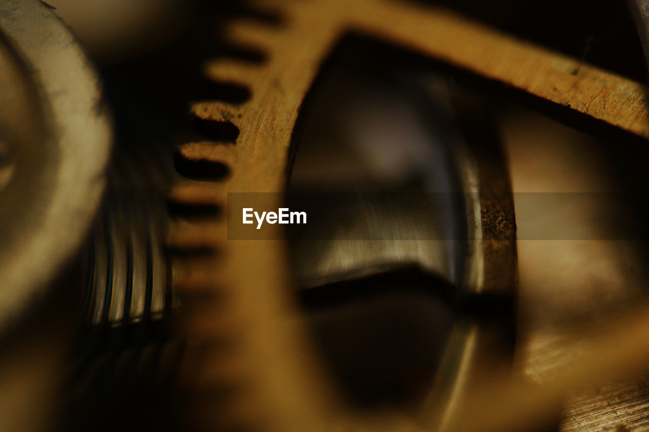 Extreme close-up of clock mechanism