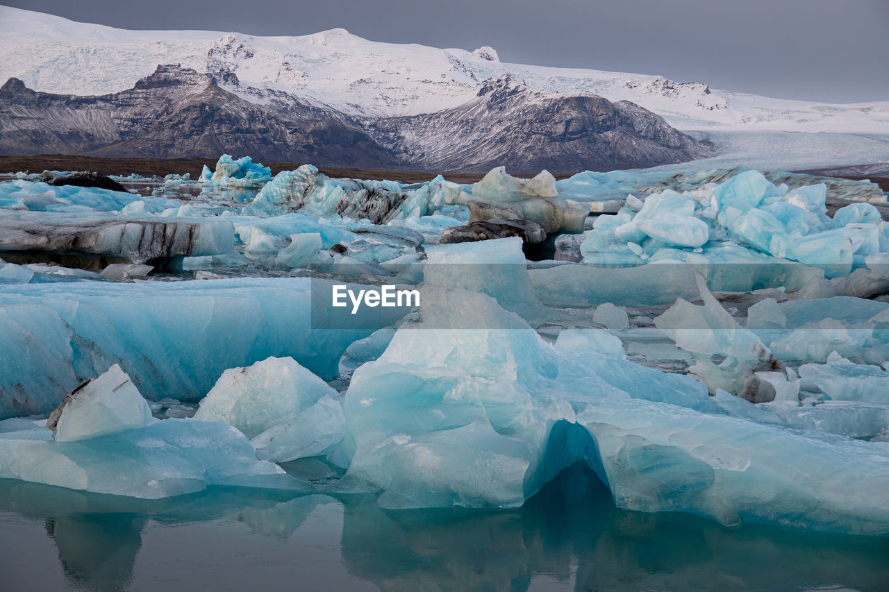 scenic view of snow covered mountain against sky