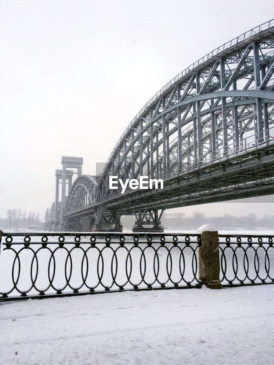 Bridge against sky during winter