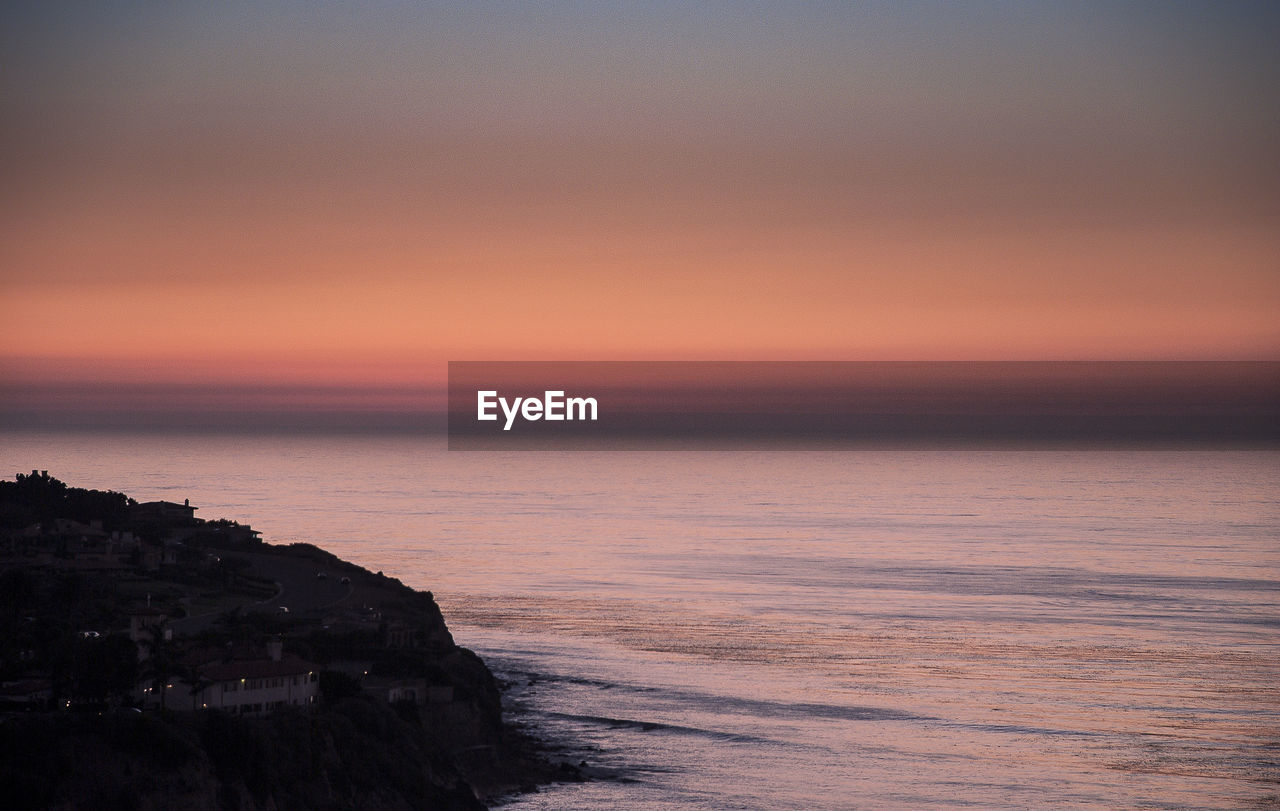 View of sea against sky during sunset