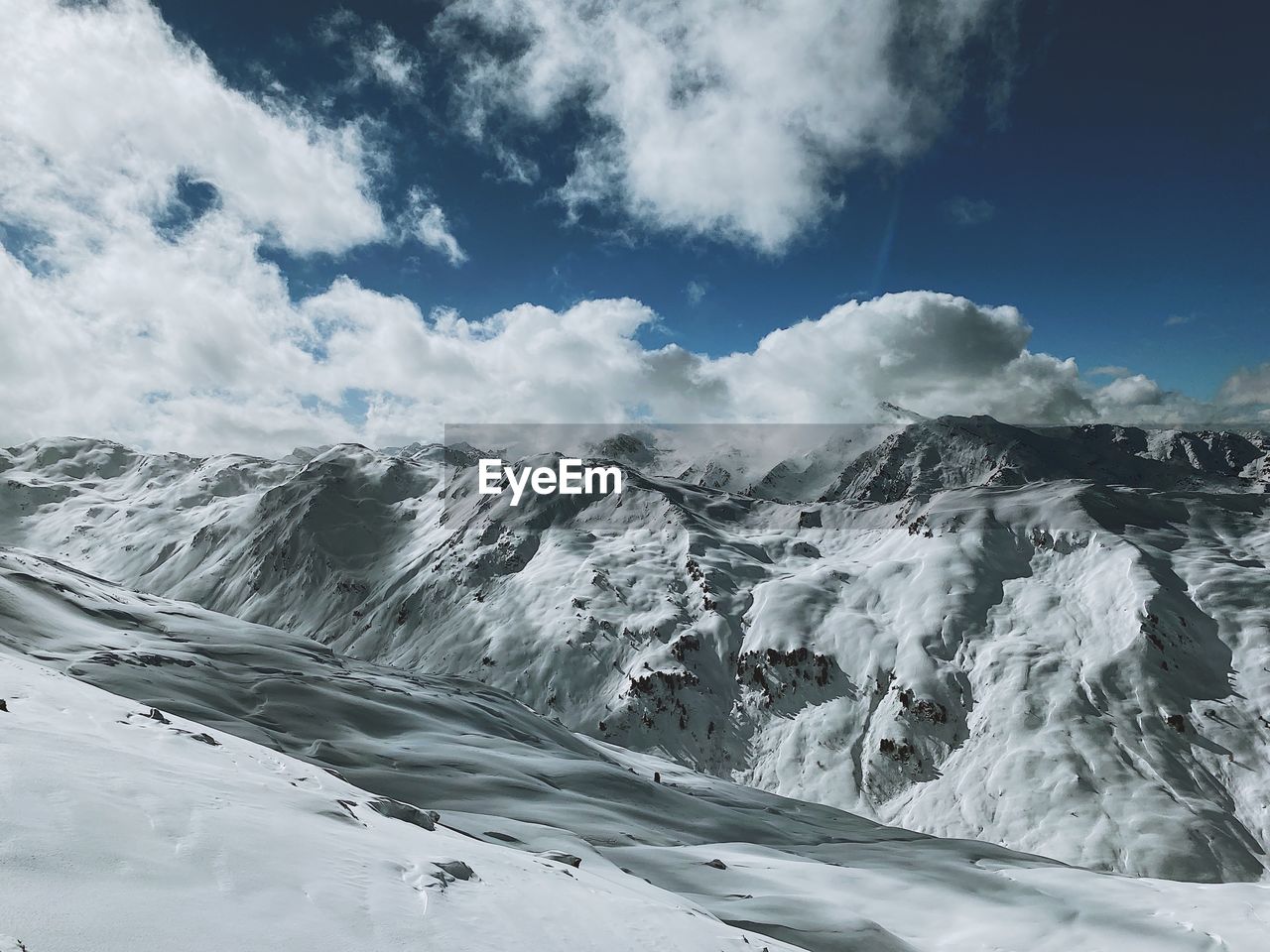 Snowcapped mountains against sky