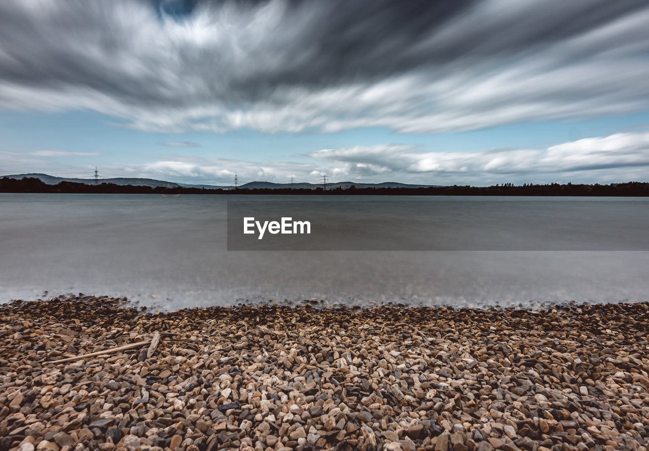 Scenic view of beach against sky