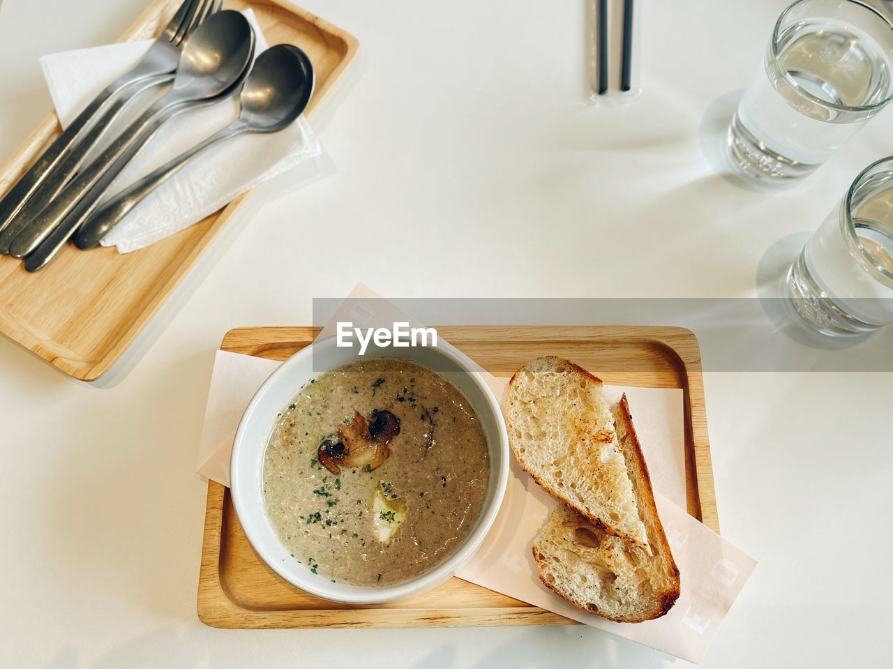 High angle view of food on table